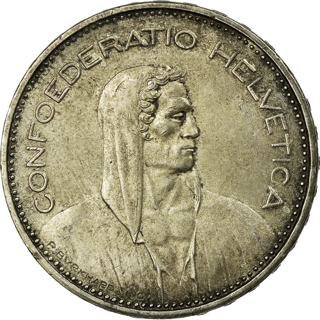 Coin, Switzerland, 5 Francs, 1965, Bern, AU(55-58), Silver, KM:40
