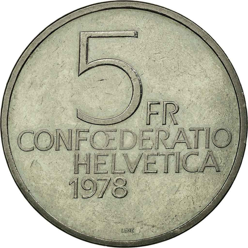 Coin, Switzerland, 5 Francs, 1978, Bern, AU(55-58), Copper-nickel, KM:56