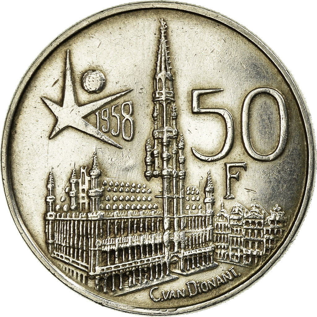 Coin, Belgium, 50 Francs, 50 Frank, 1958, EF(40-45), Silver, KM:150.1