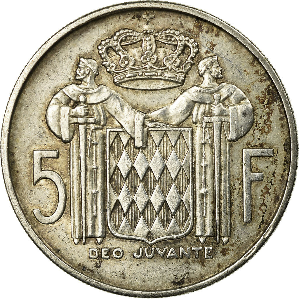 Coin, Monaco, Rainier III, 5 Francs, 1960, AU(50-53), Silver, KM:141