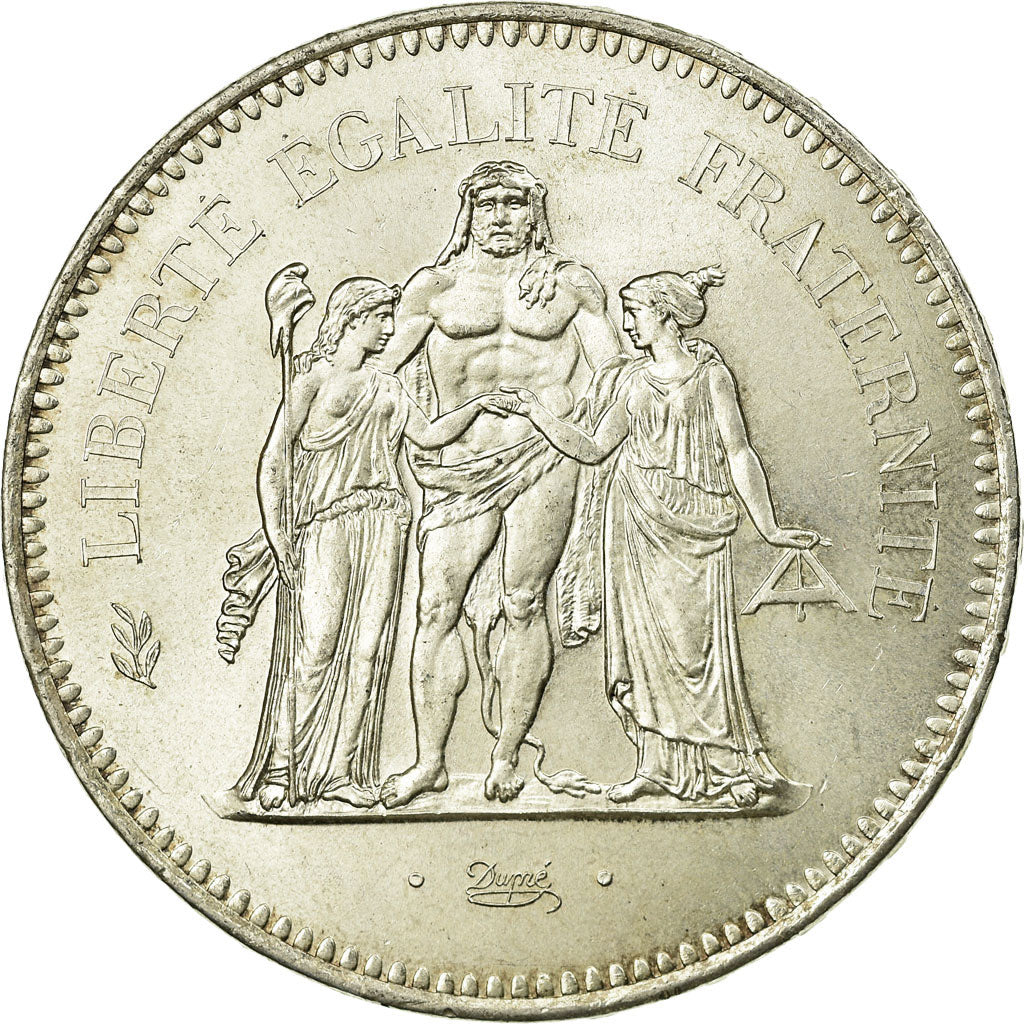 Coin, France, Hercule, 50 Francs, 1976, Paris, MS(60-62), Silver, KM:941.1