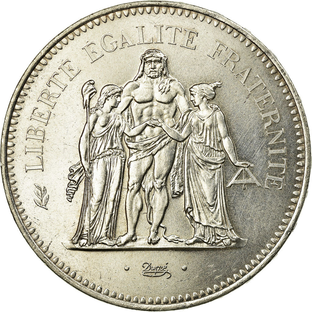 Coin, France, Hercule, 50 Francs, 1976, Paris, MS(60-62), Silver, KM:941.1