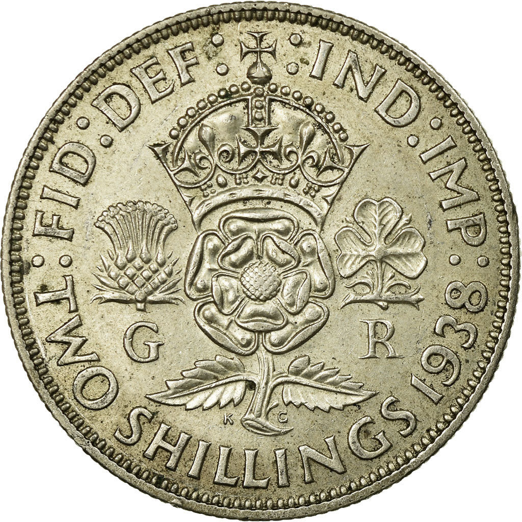 Monnaie, Grande-Bretagne, George VI, Florin, Two Shillings, 1938, SUP, Argent
