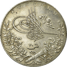 Coin, Egypt, Muhammad V, 20 Qirsh, 1913, Misr, AU(55-58), Silver, KM:310