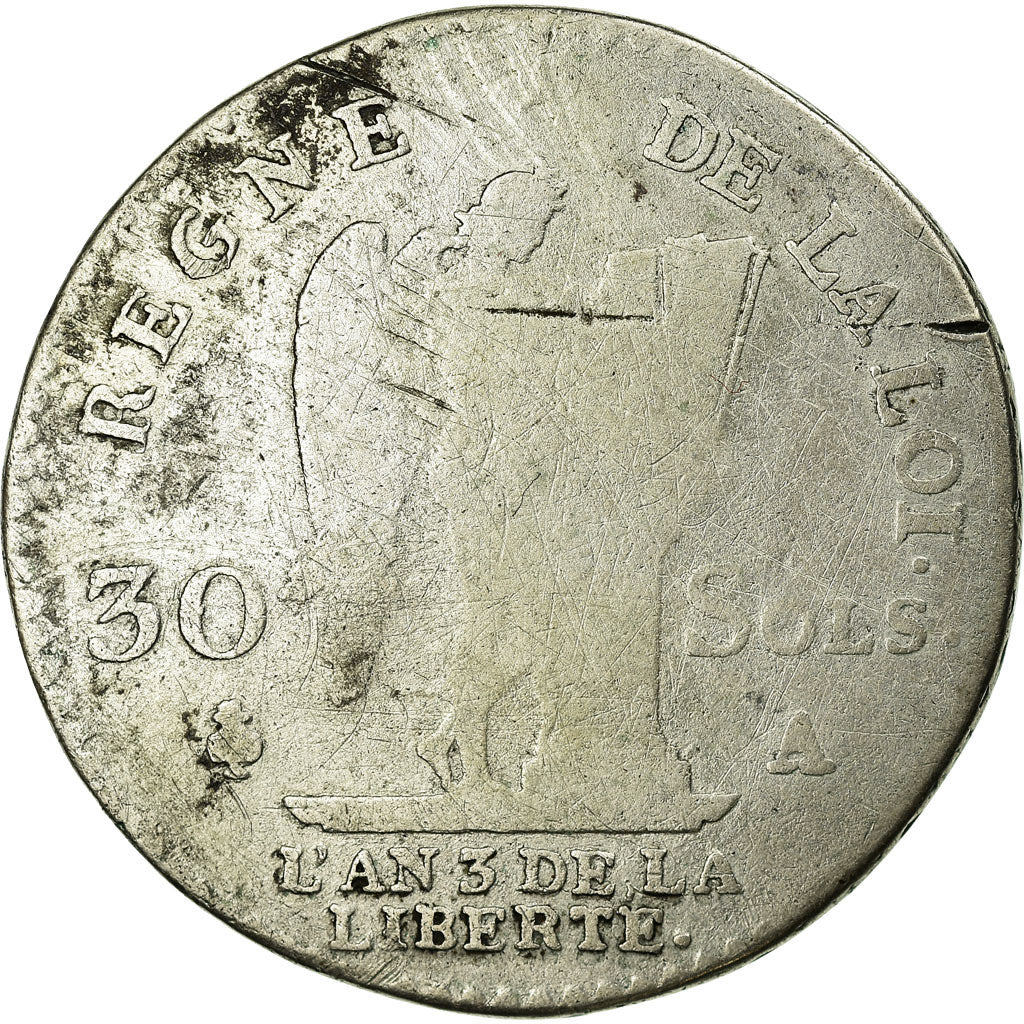 Münze, Frankreich, 30 sols françois, 30 Sols, 1791, Paris, SGE+, Silber
