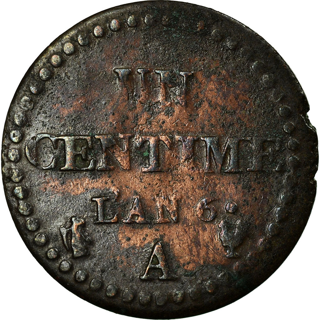 Coin, France, Dupré, Centime, 1797, Paris, VF(20-25), Bronze, KM:646