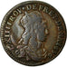 Moeda, França, Louis XIV, Liard de France au buste juvénile, 1656 Vimy