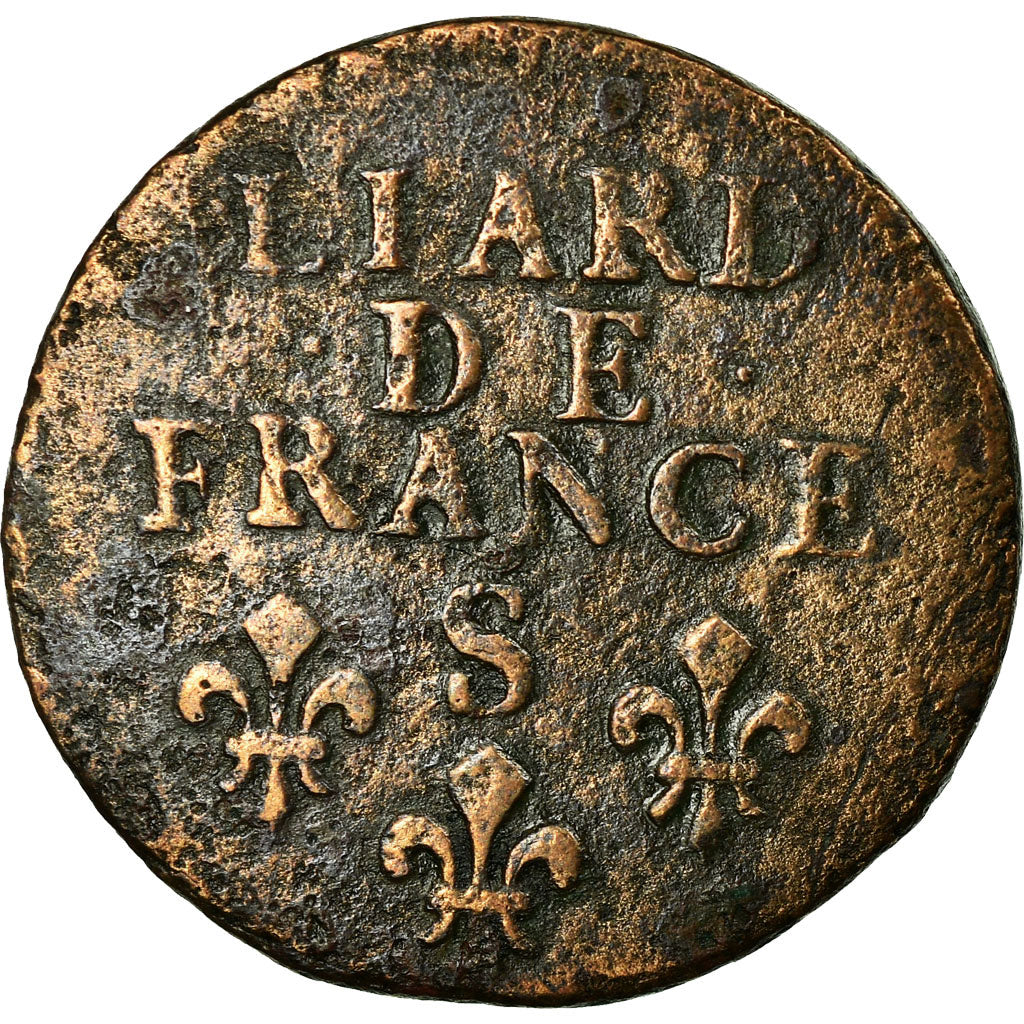 Monnaie, France, Louis XIV, Liard de France au buste âgé, 1698 Reims