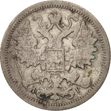 Russie, Nicolas II, 15 Kopeks, 1905, St. Petersbourg, Argent, KM:21a.2