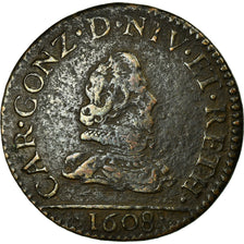 Coin, France, Ardennes, Charles de Gonzague, Liard, 1608, Charleville