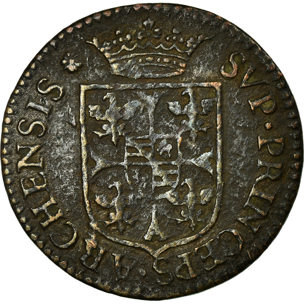 Coin, France, Ardennes, Charles de Gonzague, Liard, 1608, Charleville
