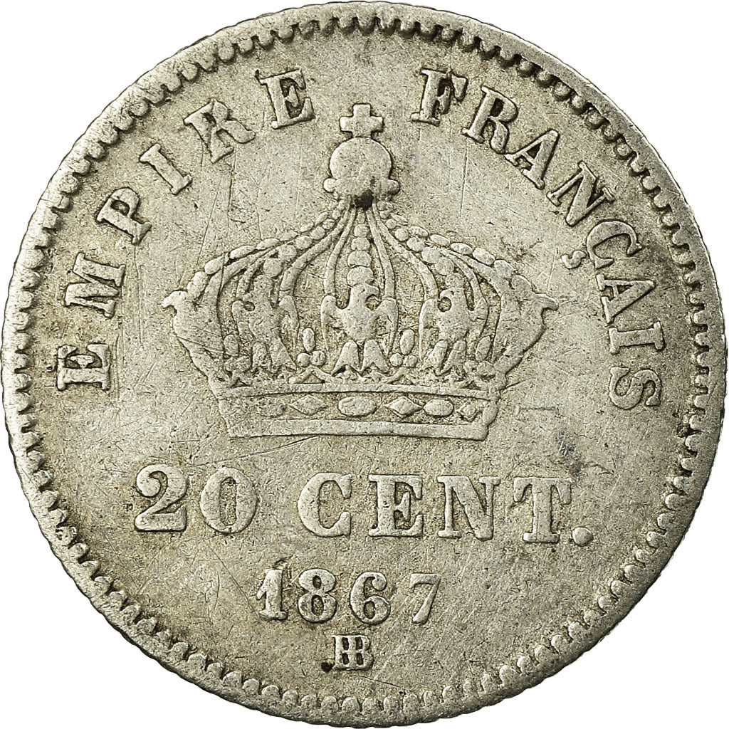 Coin, France, Napoleon III, Napoléon III, 20 Centimes, 1867, Strasbourg