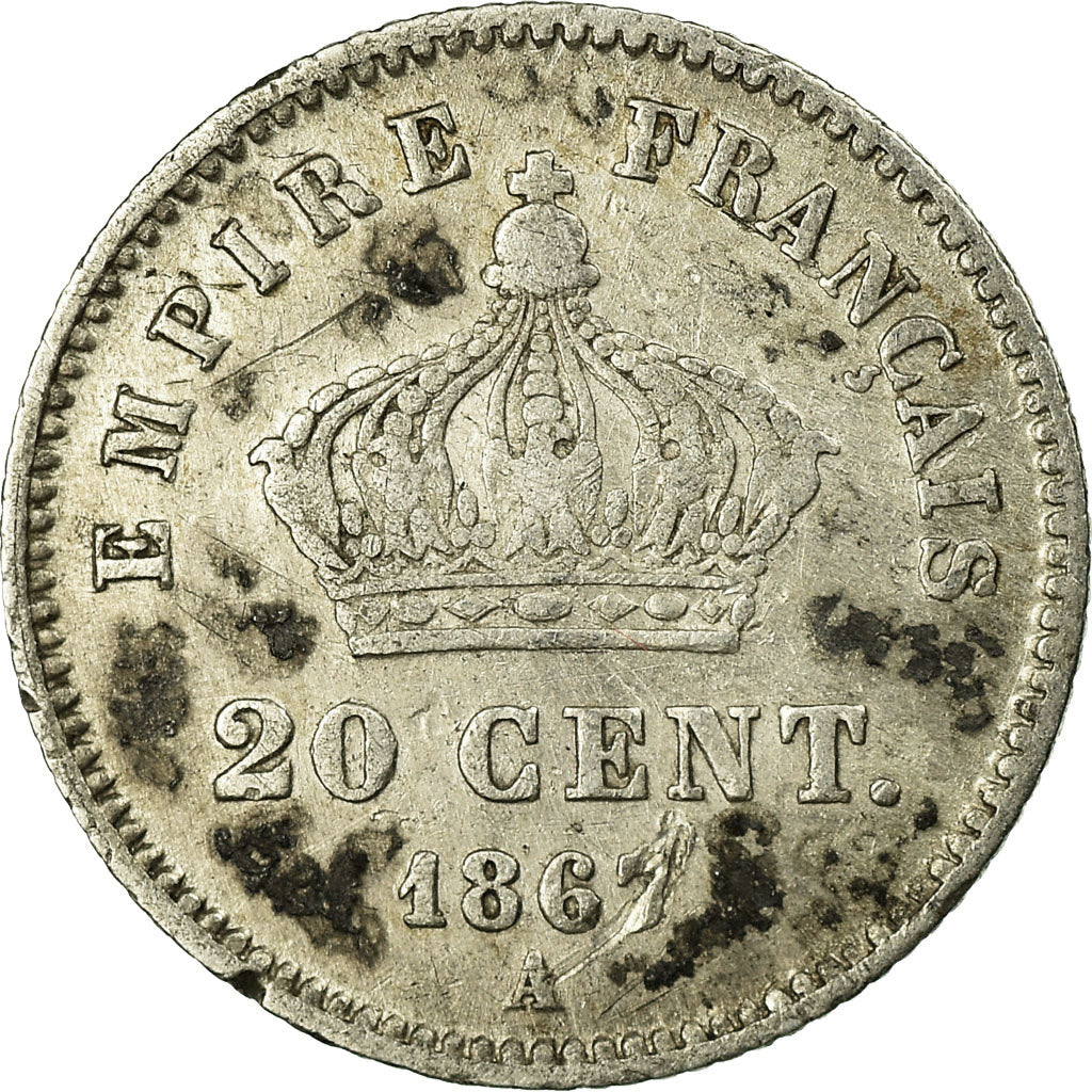 Coin, France, Napoleon III, Napoléon III, 20 Centimes, 1867, Paris, EF(40-45)