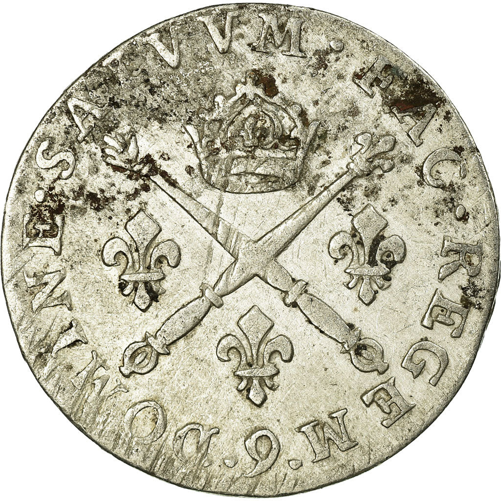 Moeda, França, Louis XIV, 10 Sols aux insignes, 10 Sols-1/8 Ecu, 1706, Rennes