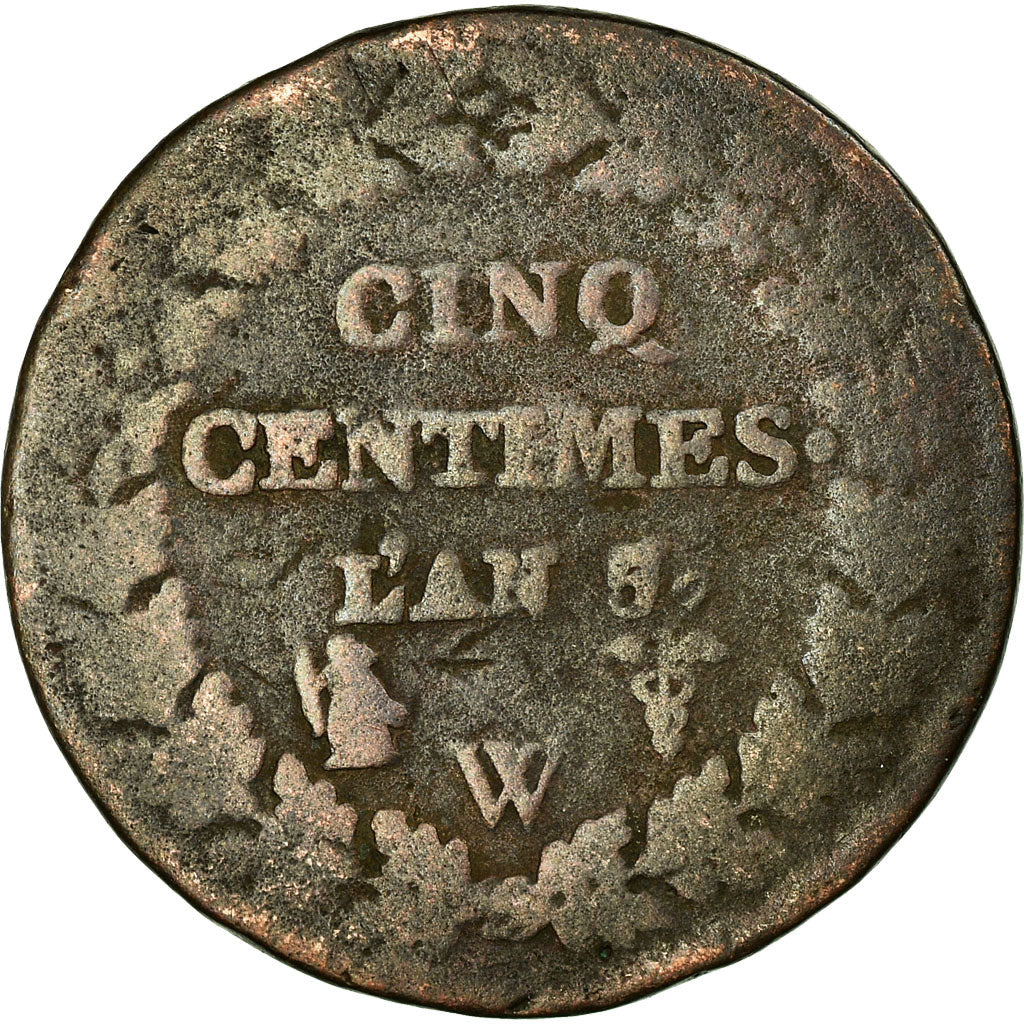 Coin, France, Dupré, 5 Centimes, 1798, Lille, VG(8-10), Bronze, KM:640.11