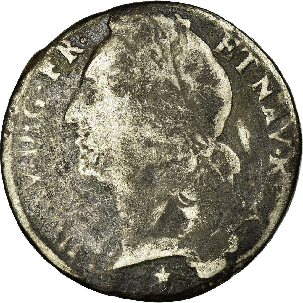 Moneta, Francja, Louis XV, 1/2 Écu au bandeau, 1749, La Rochelle, VG(8-10)