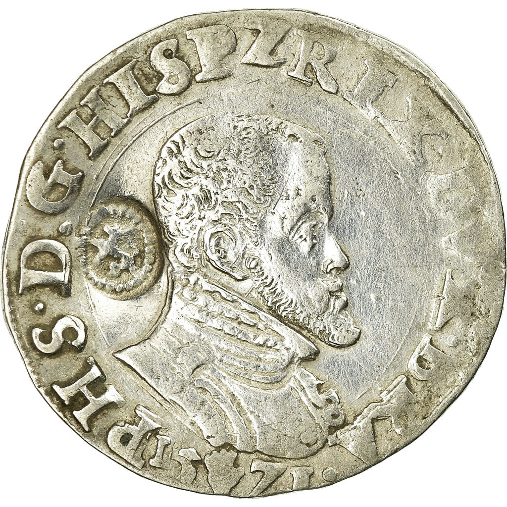 Coin, Spanish Netherlands, BRABANT, Philippe II, 1/5 Écu, 1571, Antwerp