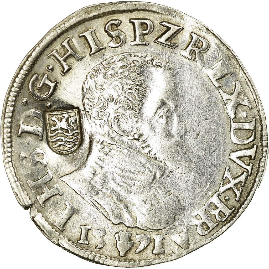 Coin, Spanish Netherlands, BRABANT, Philippe II, 1/5 Écu, 1571, Antwerp