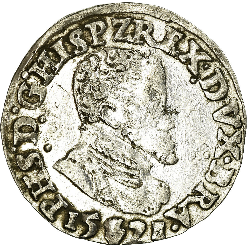 Coin, Spanish Netherlands, BRABANT, Philip II, 1/10 Écu, 1571, Antwerp
