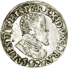 Monnaie, Pays-Bas espagnols, BRABANT, Philippe II, 1/10 Écu, 1571, Anvers, TTB