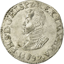 Munten, Frankrijk, BRABANT, Philippe II, 1/2 Ecu, 1587, Antwerp, PR, Zilver