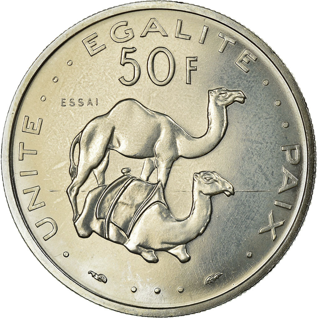Monnaie, Djibouti, 50 Francs, 1977, ESSAI, SUP+, Cupro-nickel, KM:E6