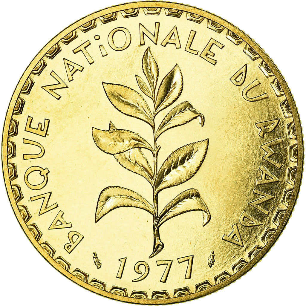 Coin, Rwanda, 50 Francs, 1977, Paris, ESSAI, MS(63), Brass, KM:E7