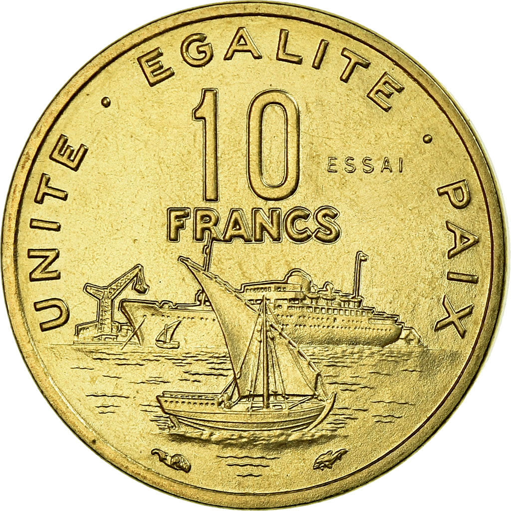 Monnaie, Djibouti, 10 Francs, 1977, ESSAI, SUP+, Bronze-Aluminium, KM:E4