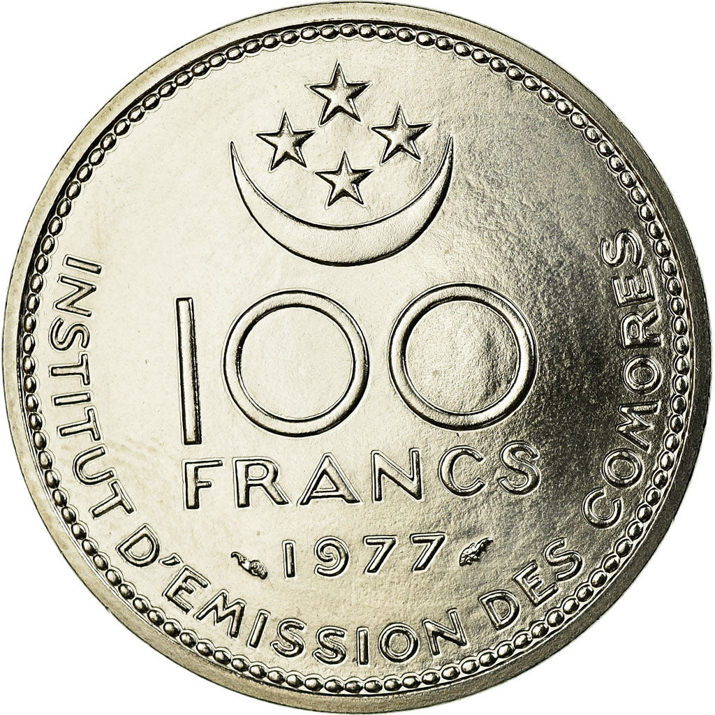 Coin, Comoros, 100 Francs, 1977, Paris, ESSAI, MS(65-70), Nickel, KM:E7