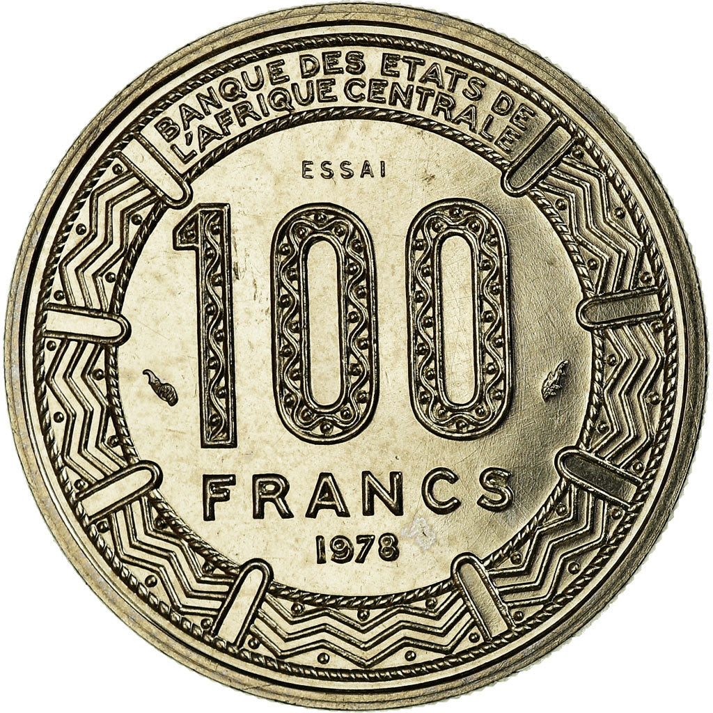 Coin, Central African Republic, 100 Francs, 1978, ESSAI, MS(65-70), Nickel
