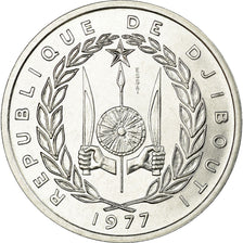 Coin, Djibouti, 5 Francs, 1977, ESSAI, MS(63), Aluminium, KM:E3
