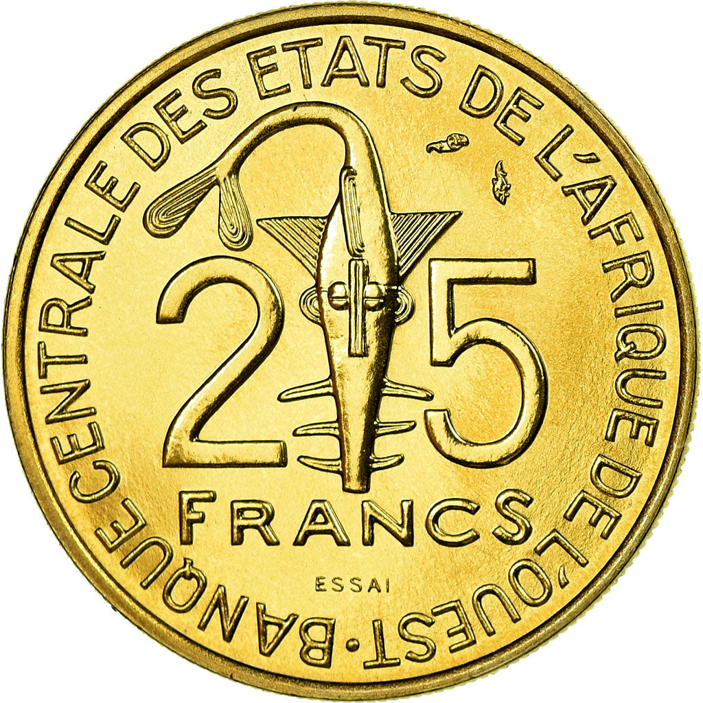 Coin, West African States, 25 Francs, 1980, Paris, ESSAI, MS(65-70)
