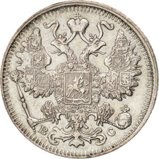 Russie, Nicolas II, 15 Kopeks, 1913, St. Petersbourg, Argent, KM:21a.2