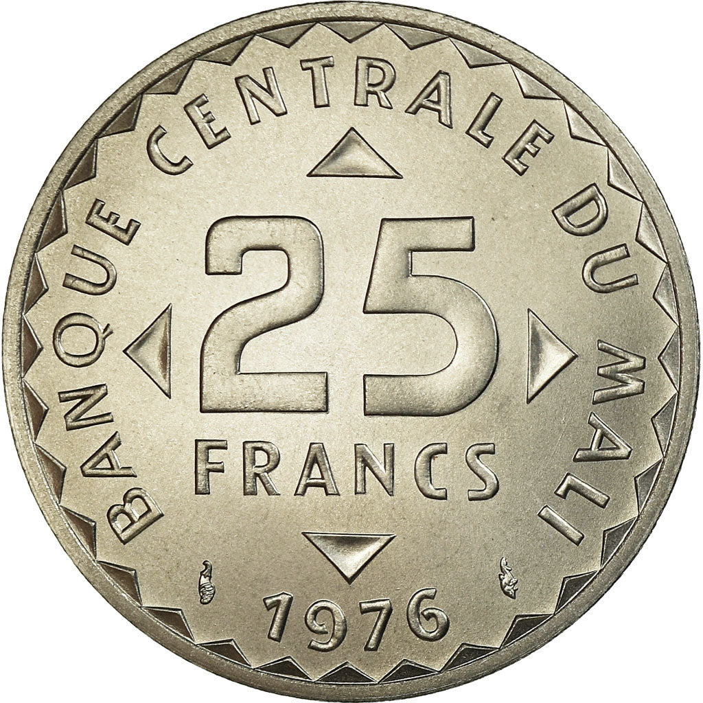 Coin, Mali, 25 Francs, 1976, Paris, ESSAI, MS(63), Aluminum, KM:E4