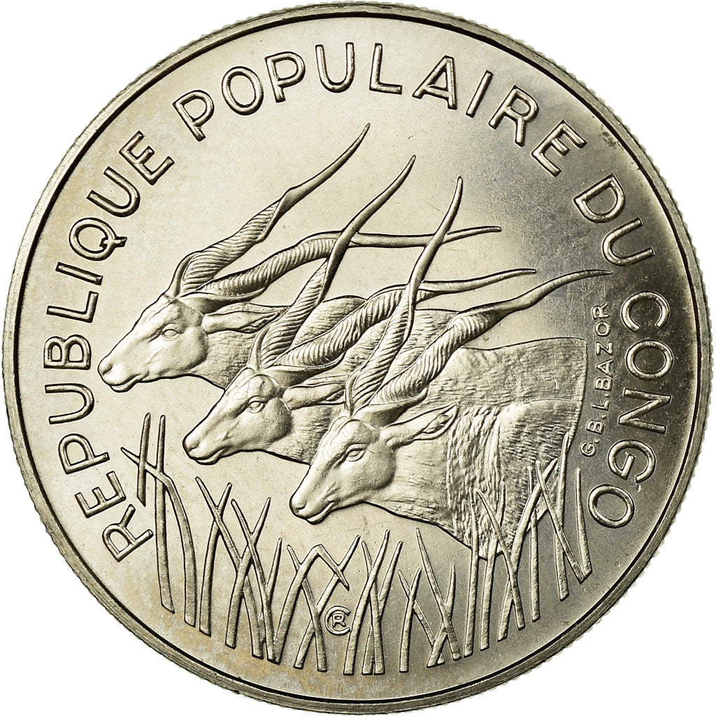 Coin, Congo Republic, 100 Francs, 1975, Paris, MS(63), Nickel, KM:E3
