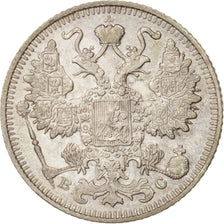 Russia, Nicholas II, 15 Kopeks, 1914, St. Petersburg, Silver, KM:21a.2