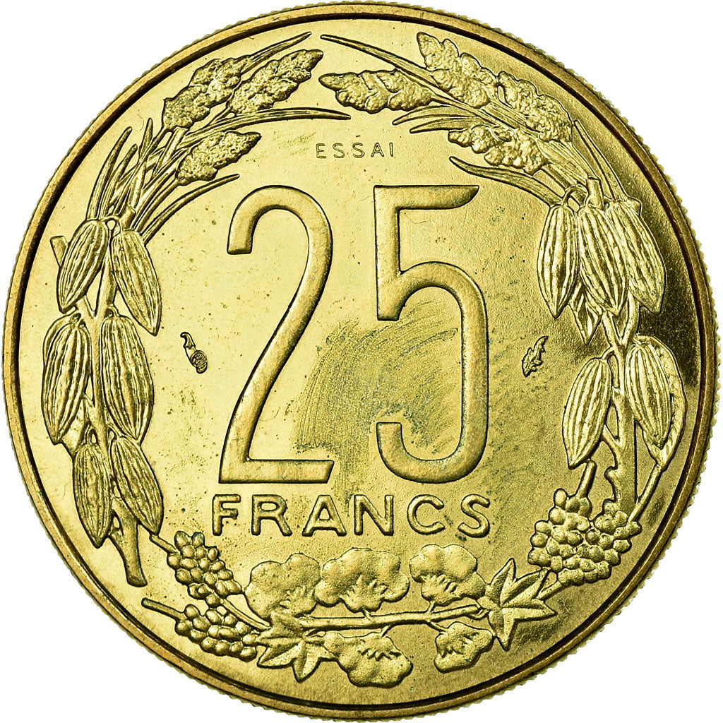 Moneta, Stati dell’Africa centrale, 25 Francs, 1975, Paris, ESSAI, SPL