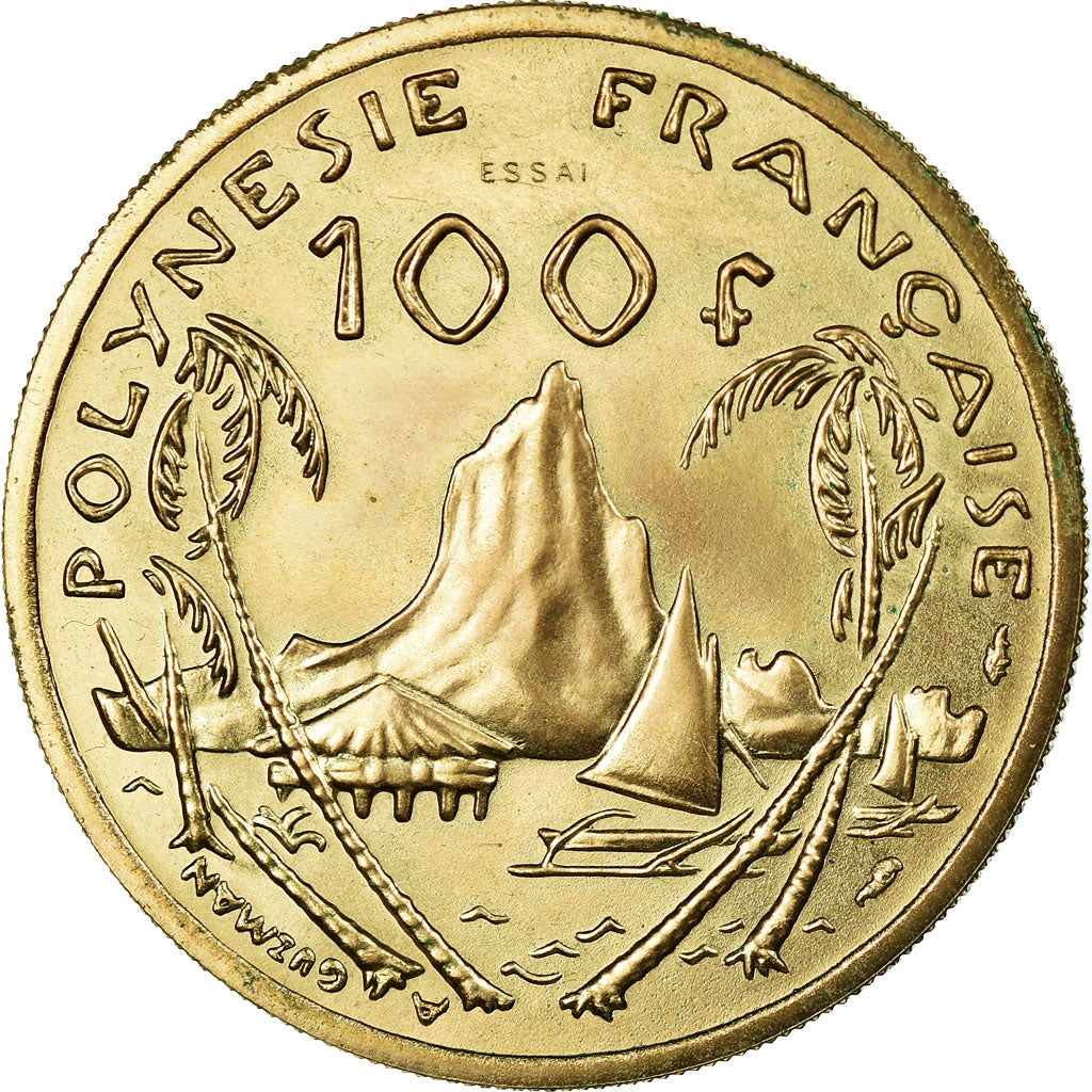 Coin, French Polynesia, 100 Francs, 1976, Paris, ESSAI, MS(60-62)