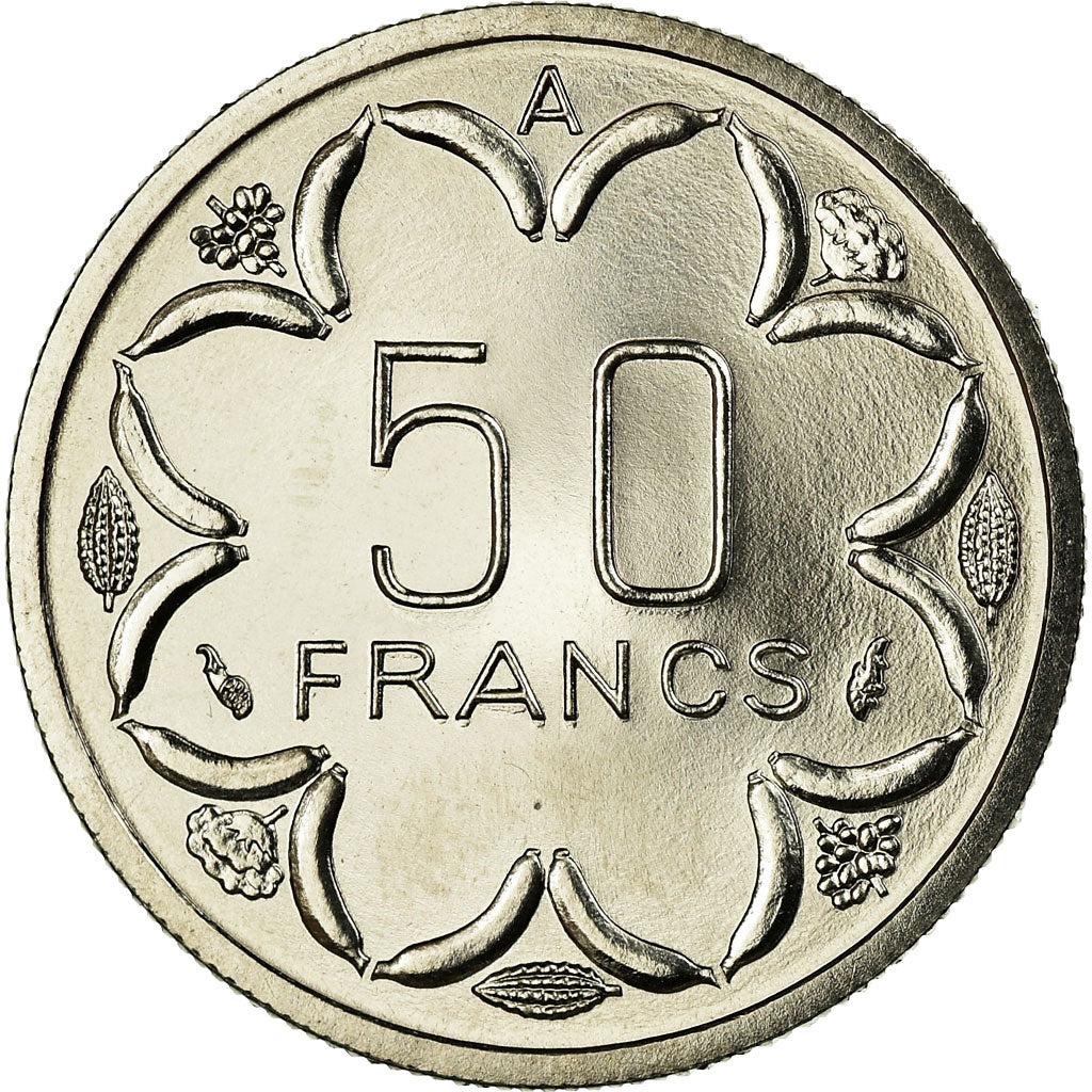 Coin, Central African States, 50 Francs, 1976, Paris, ESSAI, MS(65-70), Nickel