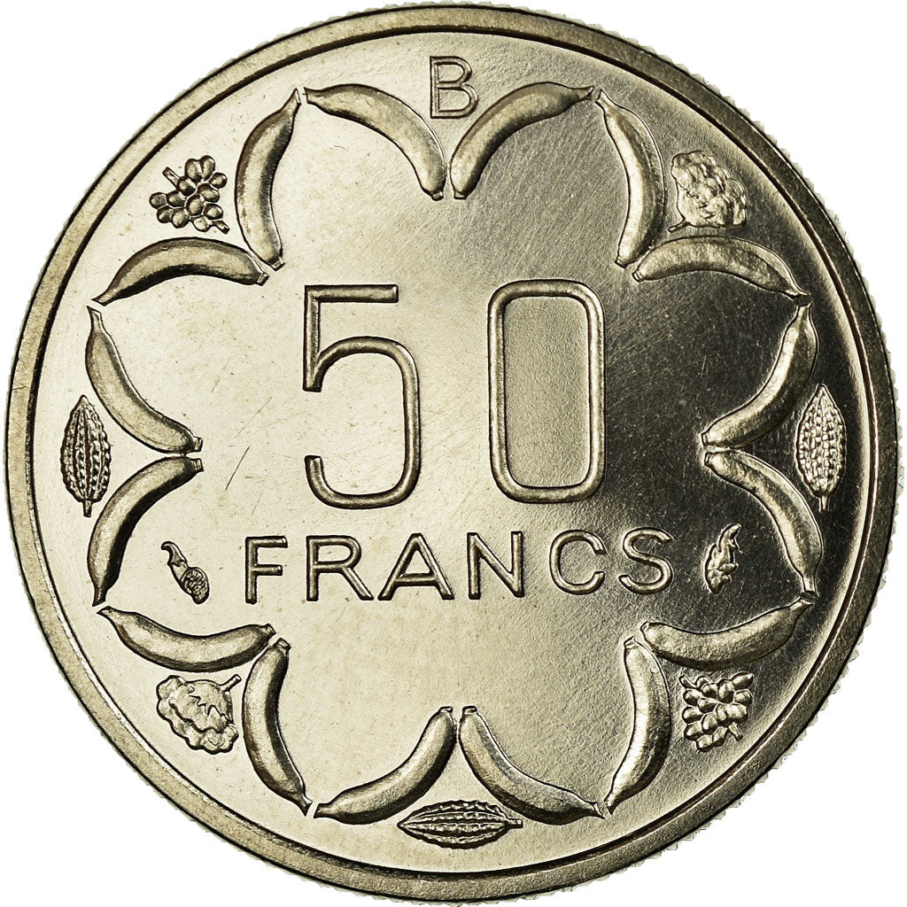 Coin, Central African States, 50 Francs, 1976, Paris, ESSAI, MS(65-70), Nickel