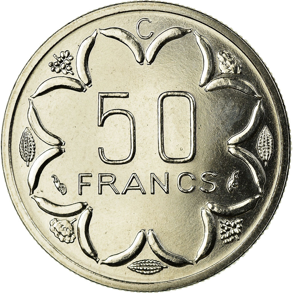 Coin, Central African States, 50 Francs, 1976, Paris, ESSAI, MS(65-70), Nickel