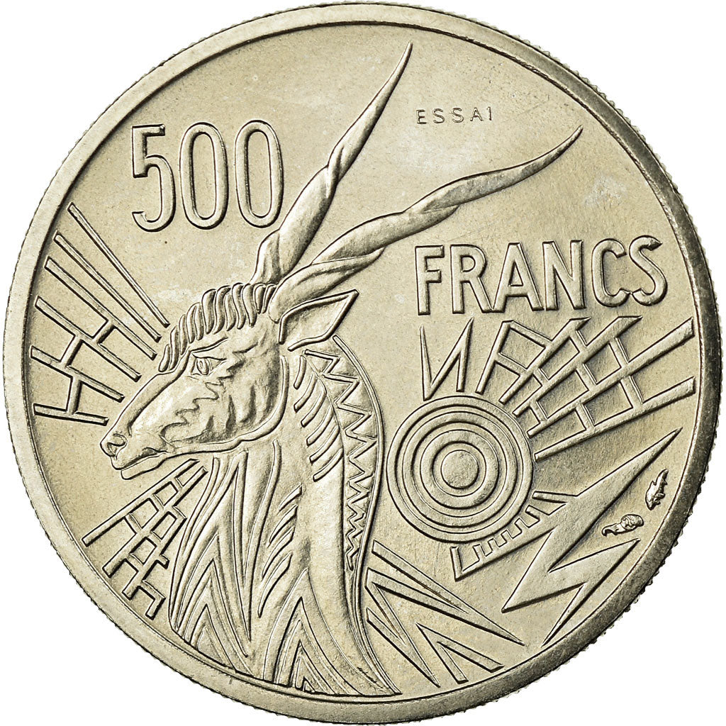 Coin, Central African States, 500 Francs, 1976, Paris, ESSAI, MS(63), Nickel