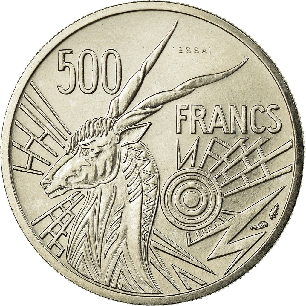 Coin, Central African States, 500 Francs, 1976, Paris, ESSAI, MS(65-70), Nickel