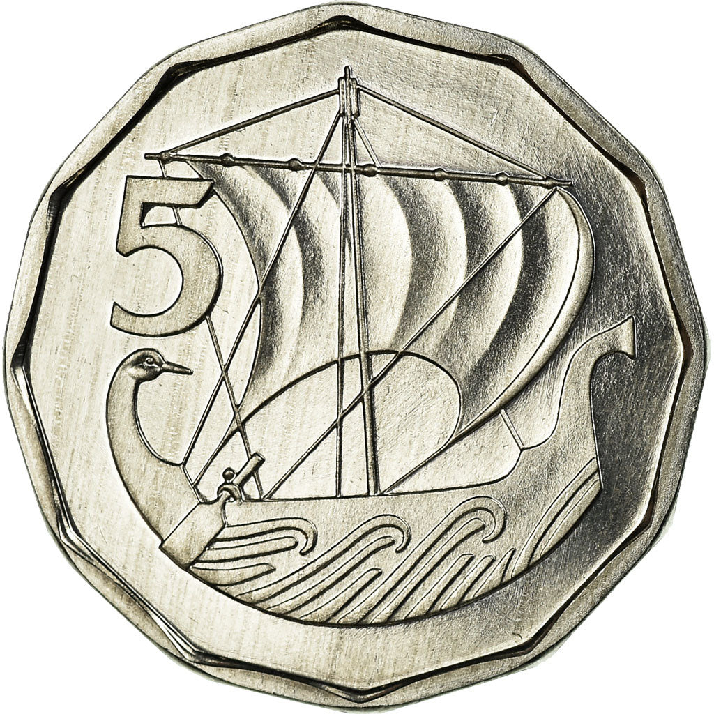 Coin, Cyprus, 5 Mils, 1982, MS(65-70), Aluminum, KM:50.2