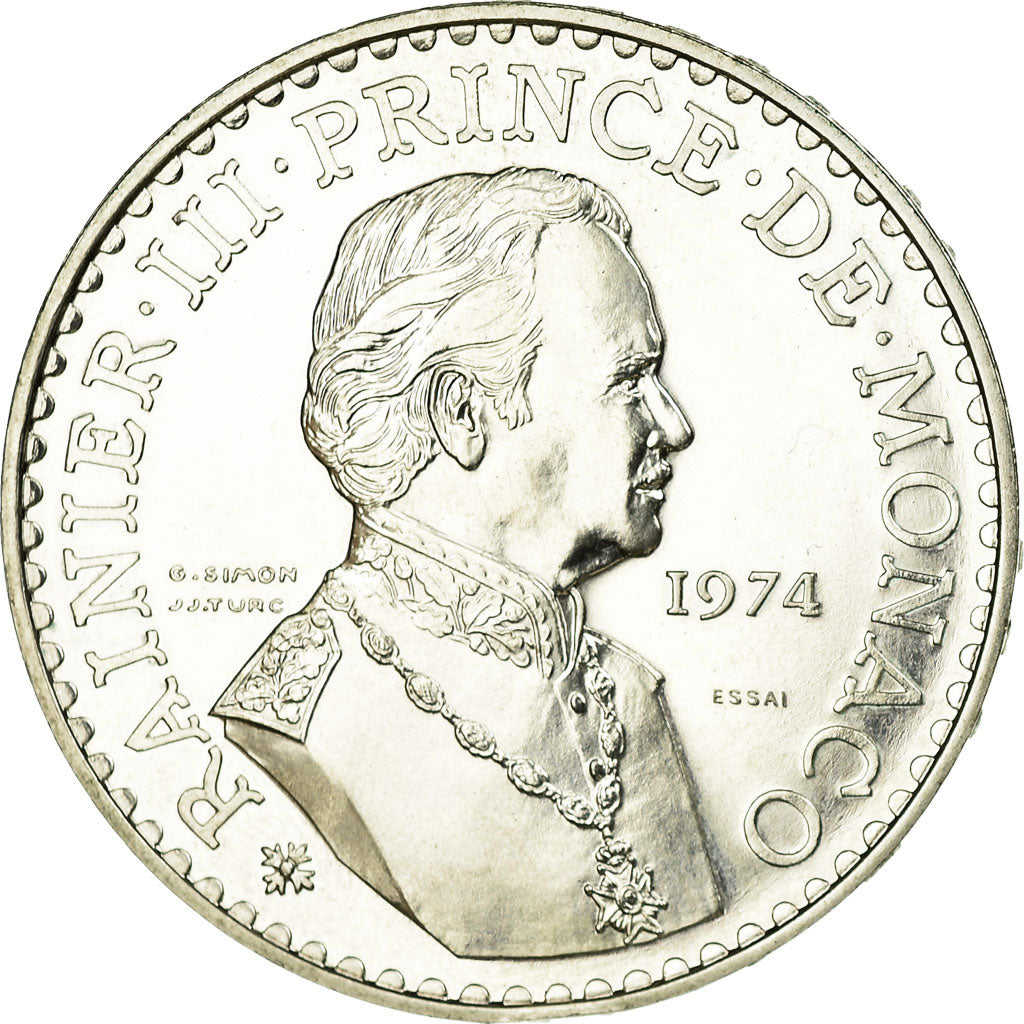 Münze, Monaco, 50 Francs, 1974, Paris, ESSAI, UNZ, Silber, KM:E66
