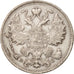 Russia, Nicholas II, 15 Kopeks, 1916, Petrograd, Silver, KM:21a.3