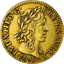 Moeda, França, Louis XIII, 1/2 Louis d'or, 1643, Paris, KM 101