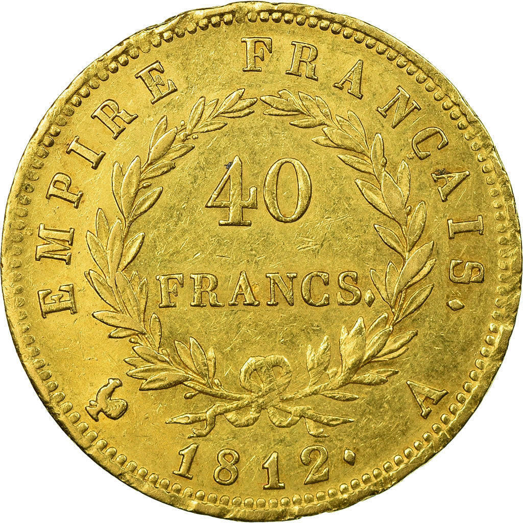 Moneta, Francja, Napoléon I, 40 Francs, 1812, Paris, EF(40-45), Złoto