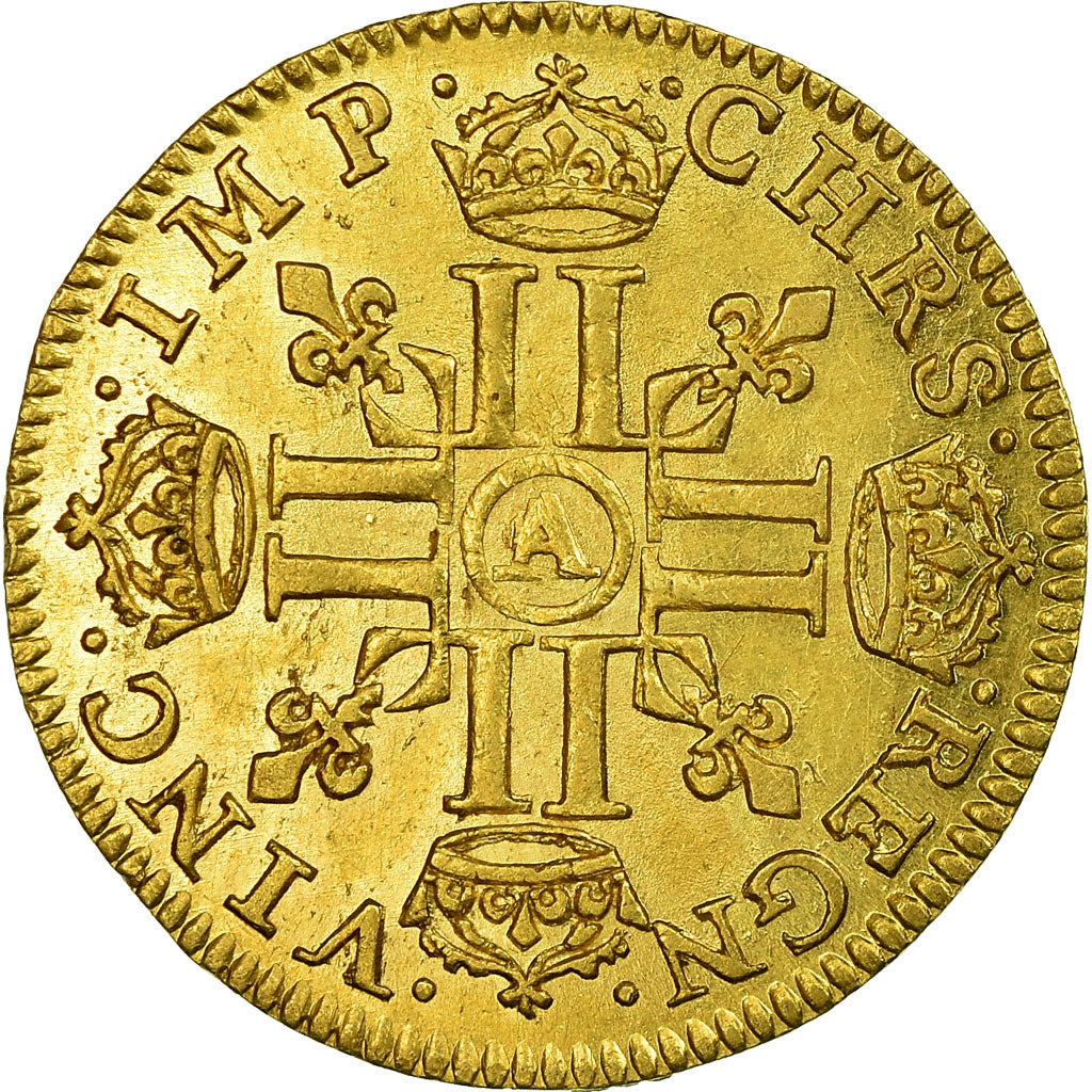 Moeda, França, Louis XIII, 1/2 Louis d'or, 1641, Paris, KM 101