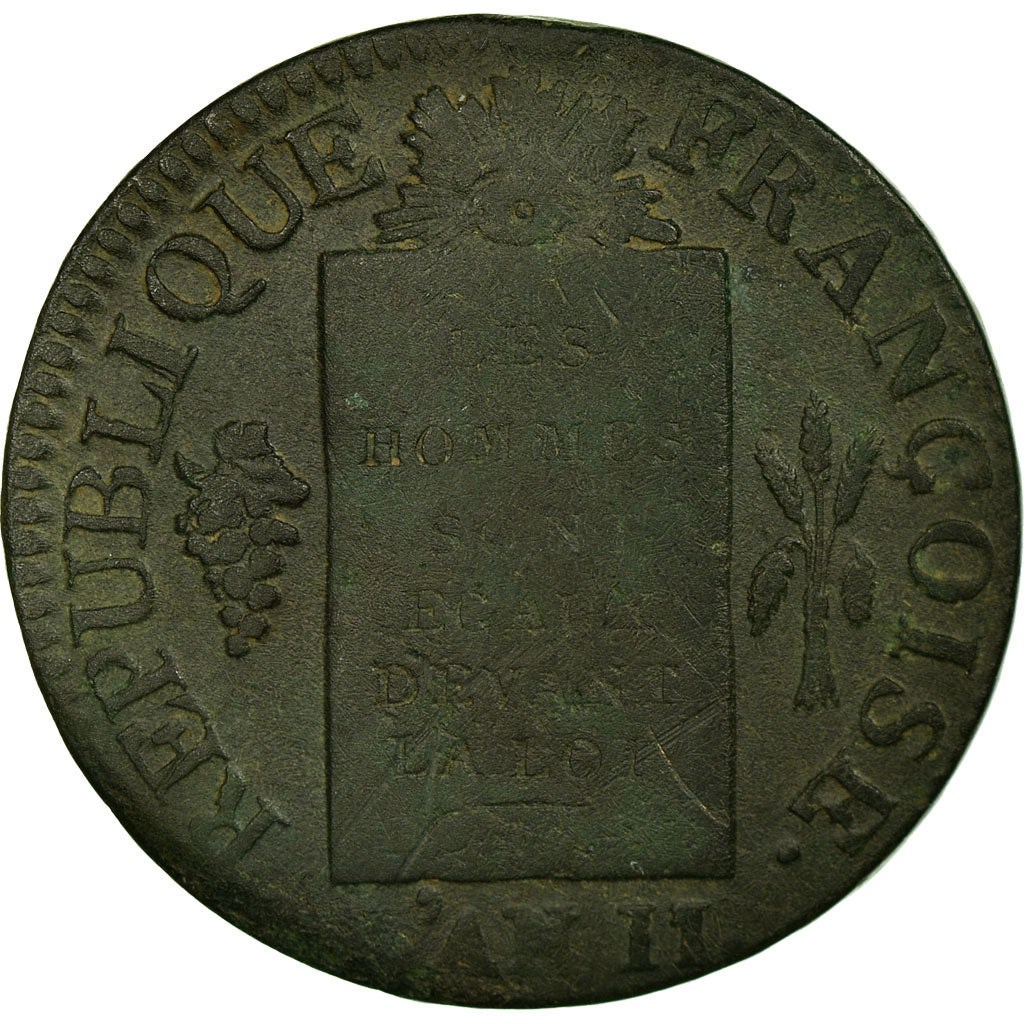 Munten, Frankrijk, Sol aux balances françoise, Sol, 1793, Metz, FR+, Bronze